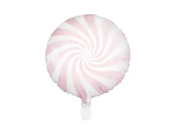 Pastel Folieballon - Bolsjestribet Lyserød, 45cm