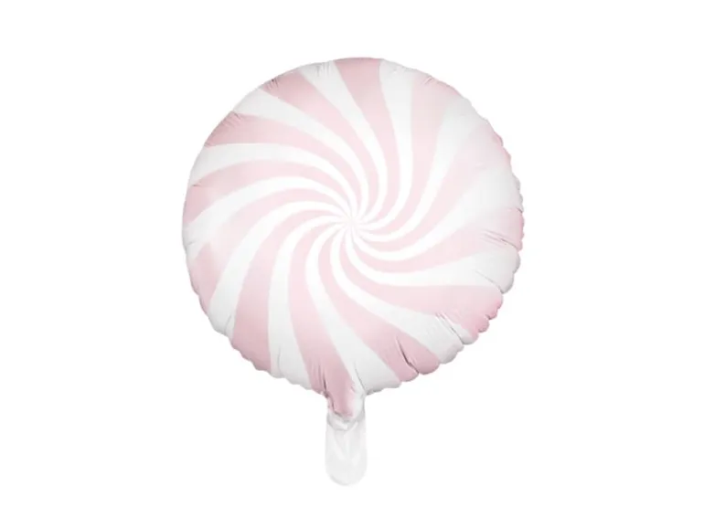 Pastel Folieballon - Bolsjestribet Lyserød, 45cm