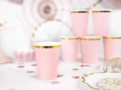 Pastel Lyserøde Papkrus m/Guld Kant
