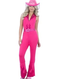 Pink Cowgirl Heldragt til Voksne, str. M
