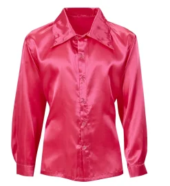 Pink Satin Skjorte