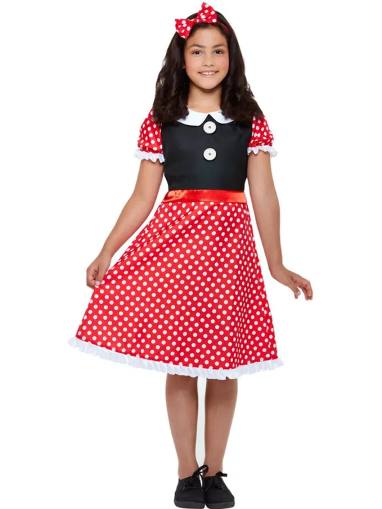 Polkaprikket Kjole ala Minnie Mouse