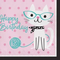 Purrfect Cat Party HBD Frokostservietter, 16 stk.