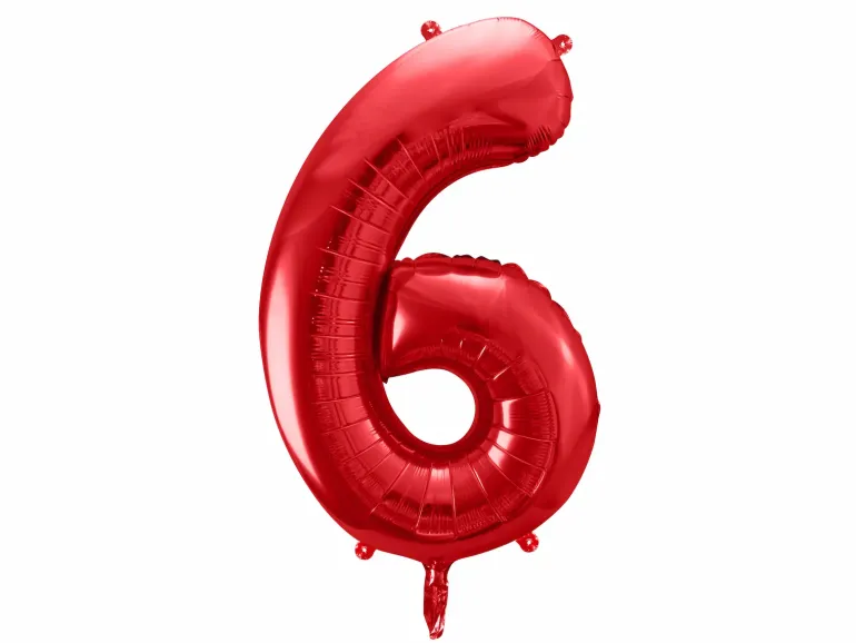 Rød Tal Ballon 86 cm - 6