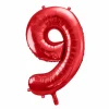 Rød Tal Ballon 86 cm - 9