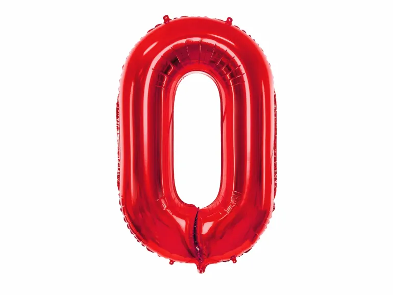 Rød Tal Ballon 86 cm - 0