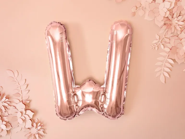 Rosegold Bogstav Ballon 35 cm - W