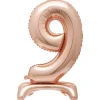 Rosegold Folie "9" Tal Ballon på Fødder t/Luft