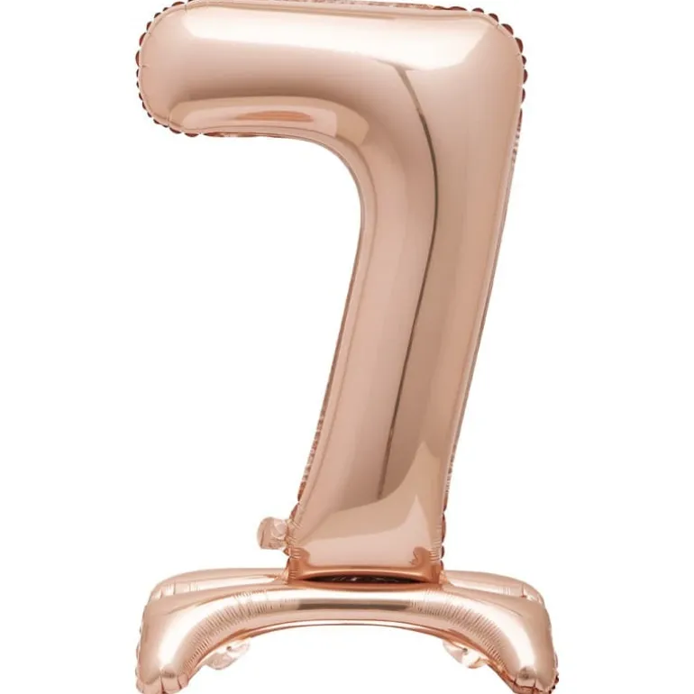 Rosegold Folie "7" Tal Ballon på Fødder t/Luft
