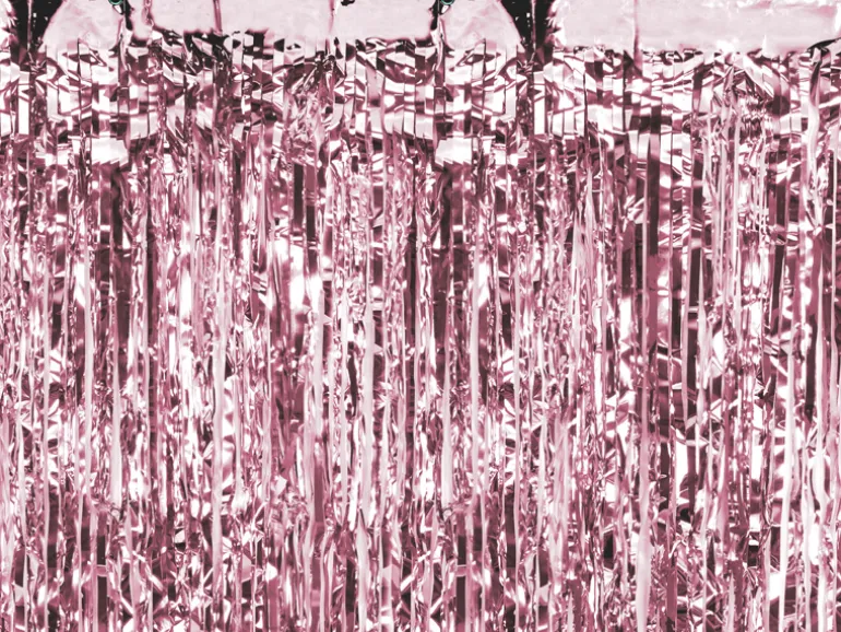 Rosegold Glimmerforhæng Folie 100x250cm – Festtema®