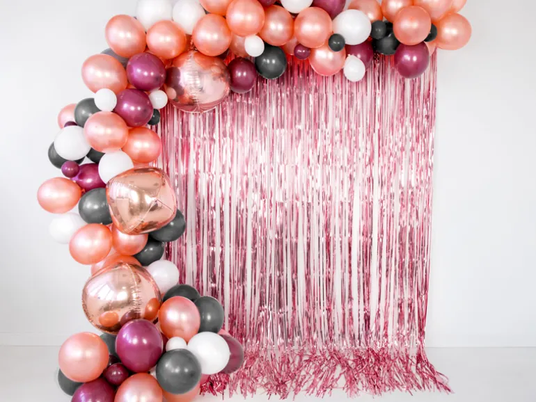 Rosegold Glimmerforhæng Folie 100x250cm – Festtema®