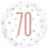 Rosegold Glitz Fødselsdags Folieballon, 70 År