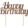 Rosegold "Happy Birthday" Glitter Kagetopper