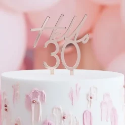 Rosegold "Hello 30" Akryl Kagetopper
