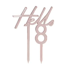 Rosegold "Hello 18" Akryl Kagetopper