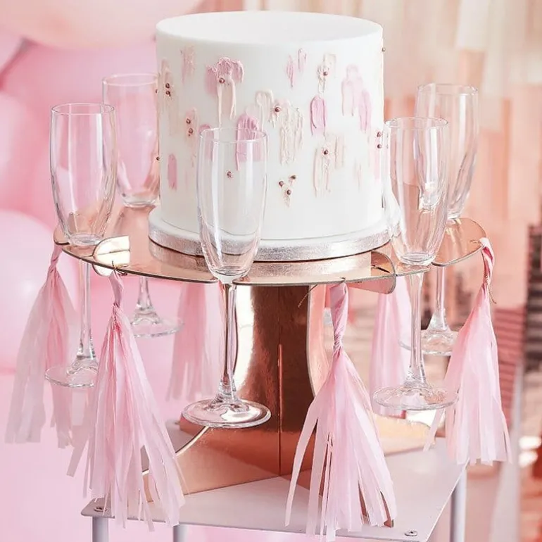 Rosegold Kageopsats m/Champagne Holdere