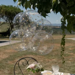 Rund Ballon med Guld Prikker, 60 cm