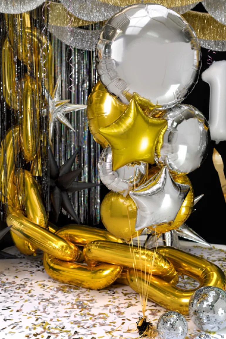 Rund Folie Ballon, 59 cm, Guld