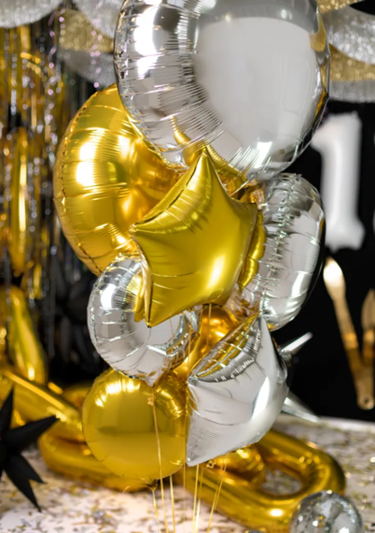 Rund Folie Ballon, 59 cm, Guld