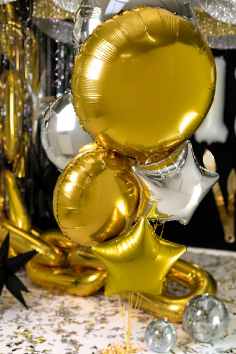 Rund Folie Ballon, 80 cm, Sølv