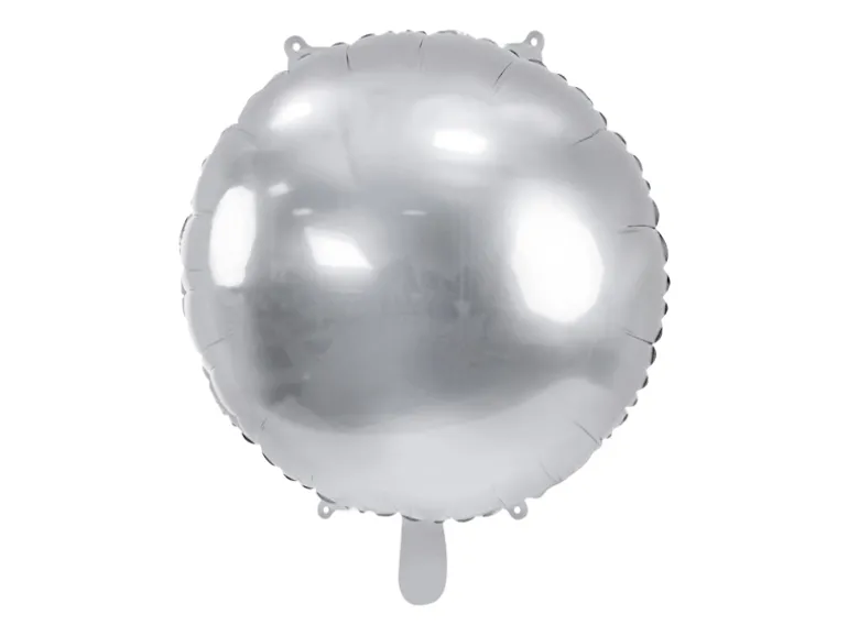Rund Folie Ballon, 80 cm, Sølv