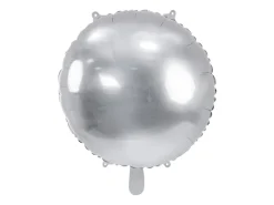 Rund Folie Ballon, 45 cm, Sølv