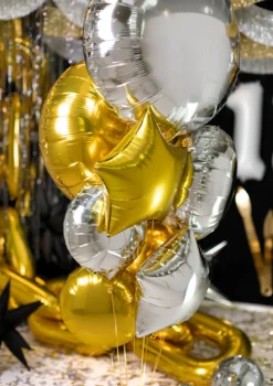 Rund Folie Ballon, 45 cm, Sølv