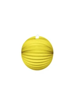 Rund Papirlanterne I Gul, 25cm