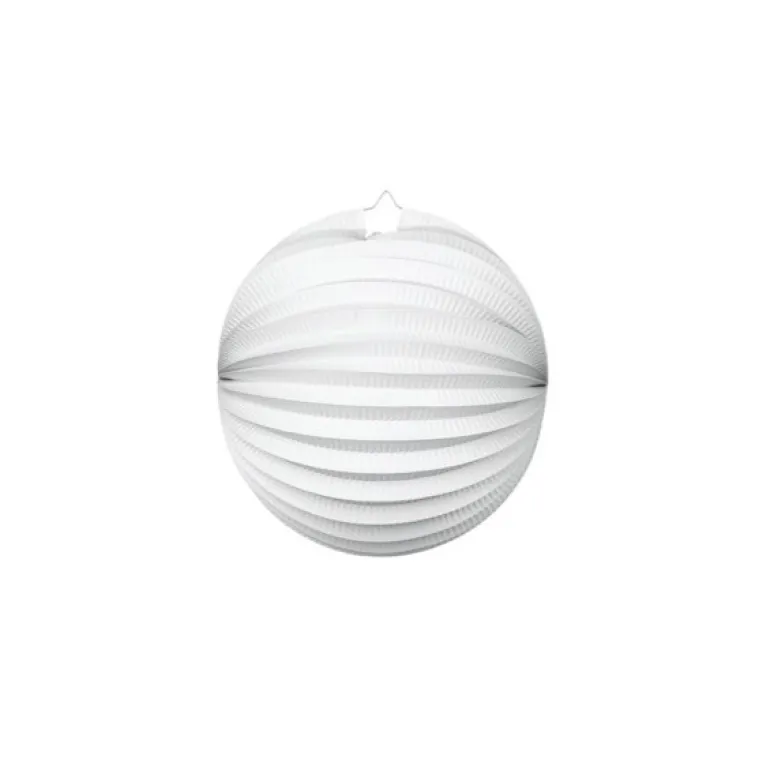 Rund Papirlanterne i Hvid, 25 cm