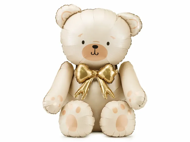 Siddende Bamse Ballon - Cremefarvet