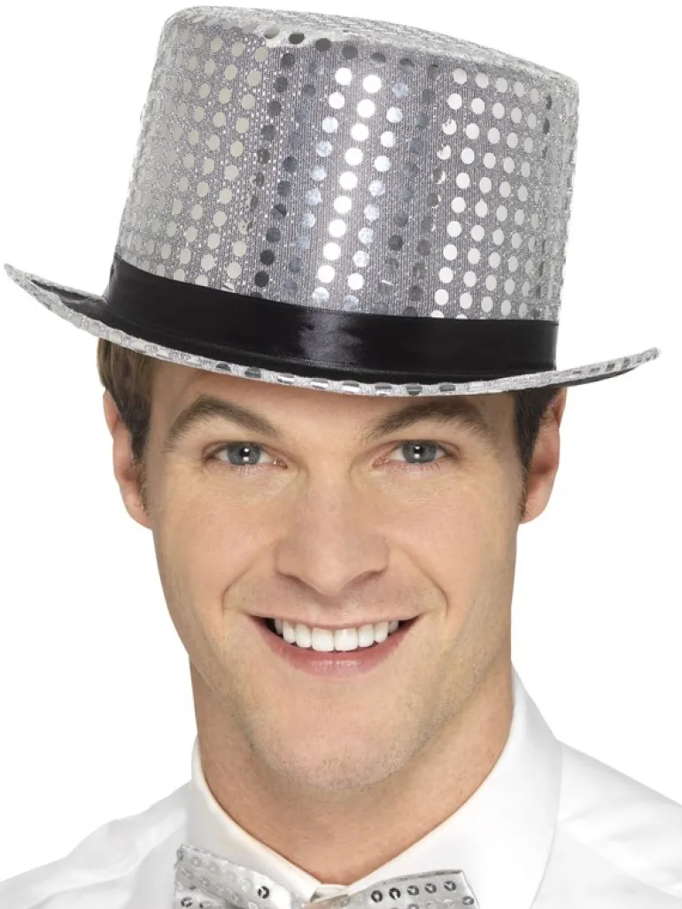 Sølv Paillet Tophat
