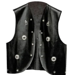 Sort Bikervest med Nitter