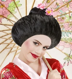 Sort Geisha Børneparyk m/Kirsebær Blomster