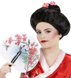 Sort Geisha Børneparyk m/Kirsebær Blomster