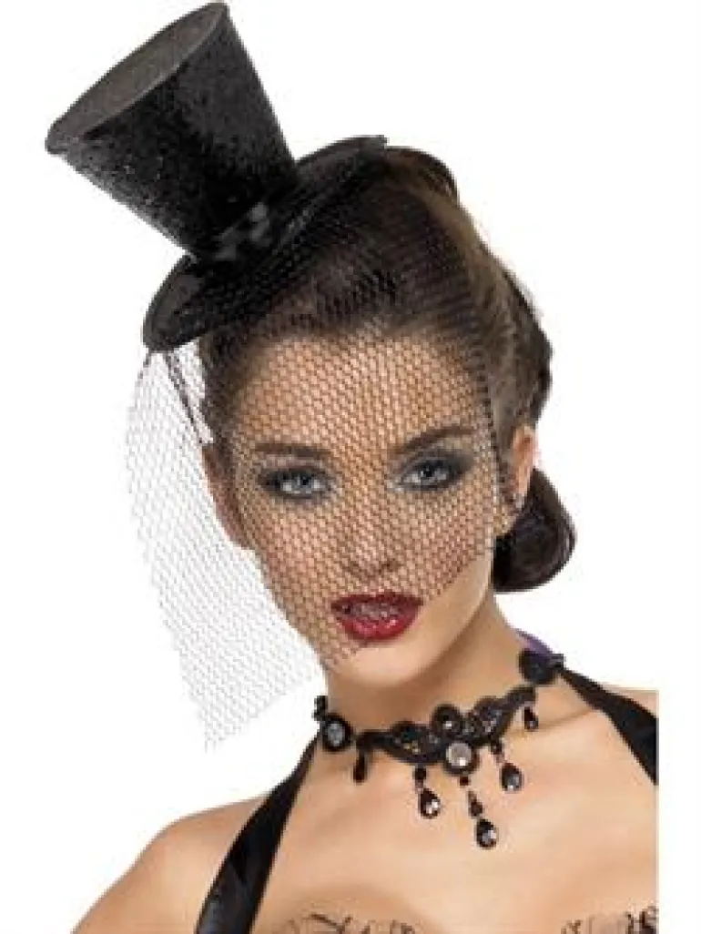 Sort glitter mini tophat