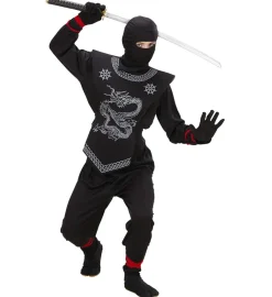 Sort Ninja m/Gråt Drage Print
