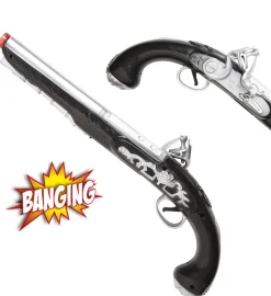 Sort Pirat Pistol m/Lyd Effekt *Bang Bang*