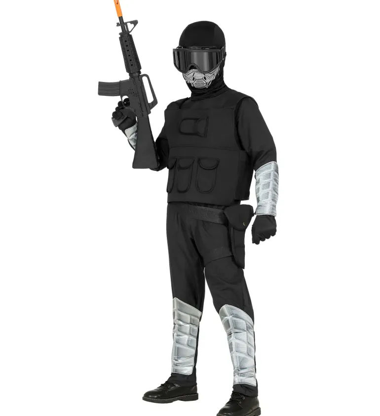 Sort Special Forces Børnekostume