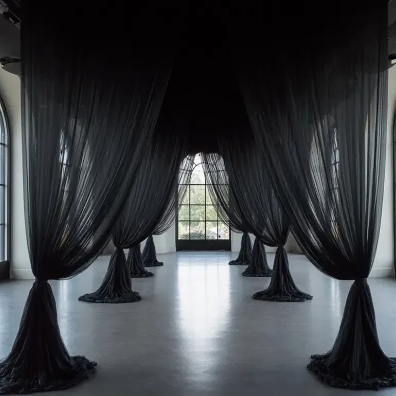 Sort Tyl til Backdrops m.m., 1.5 x 50 m