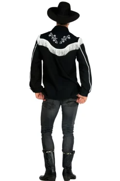 Sort Western Skjorte m/Frynser