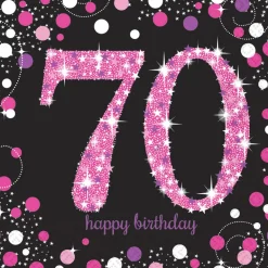 Sparkling Pink 70 Års Servietter