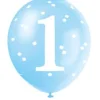 1st Birthday Lyseblå Latexballoner, 5 stk.