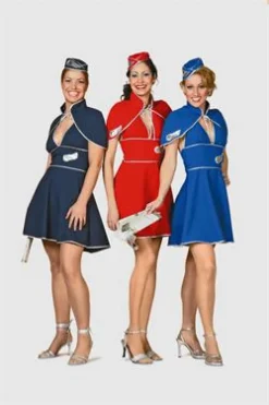 Stewardesse kostume: Rød stewardesse kostume