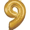 Stor Guld Folie Tal Ballon (88cm.) - 9 Tal