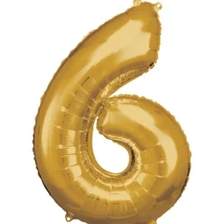 Stor Guld Folie Tal Ballon (88cm.) - 6 Tal
