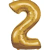 Stor Guld Folie Tal Ballon (88cm.) - 2 Tal