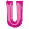 Stor Pink Folie Ballon - Bogstav ''U''