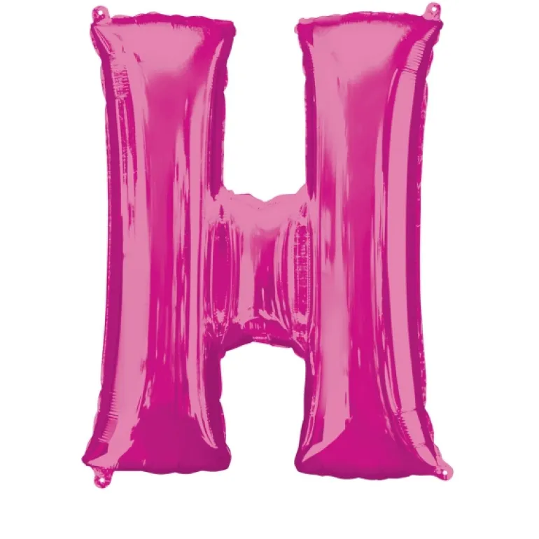 Stor Pink Folie Ballon - Bogstav ''H''