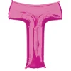 Stor Pink Folie Ballon - Bogstav ''T''
