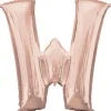 Stor Rosegold Folie Ballon - Bogstav ''W''